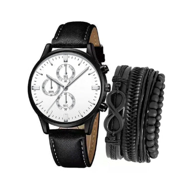 Ceas Barbatesc Elegant + 3 bratari din piele cadou